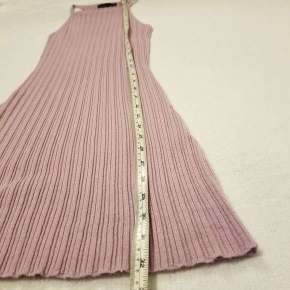 Purple Mini Bodycon Ribbed Dress High Neck Sleeveless ASOS Lavender - Picture 7 of 7